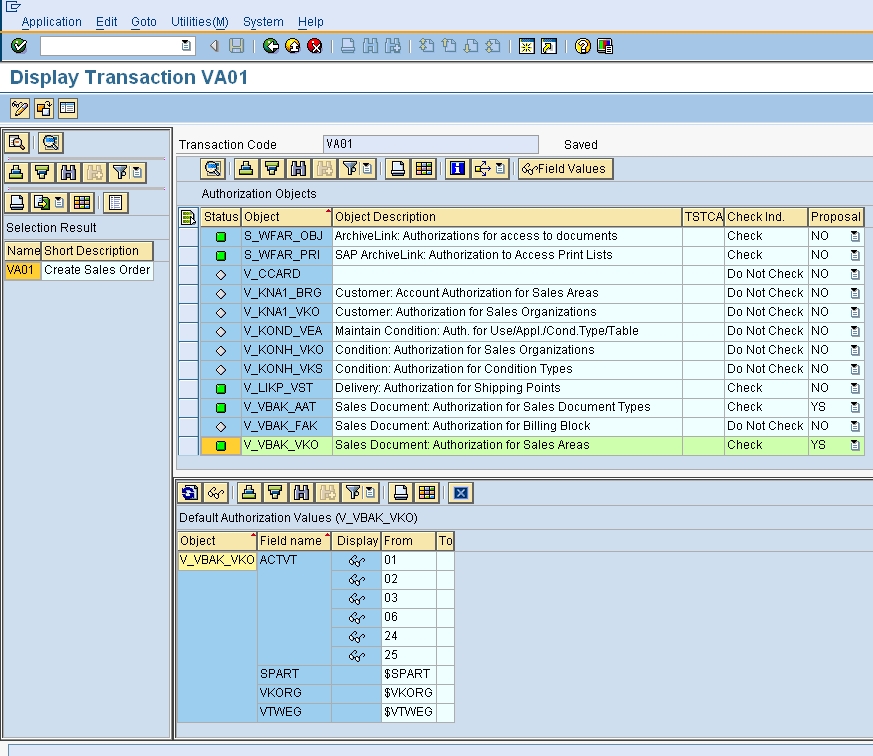 authority check object tcode in sap